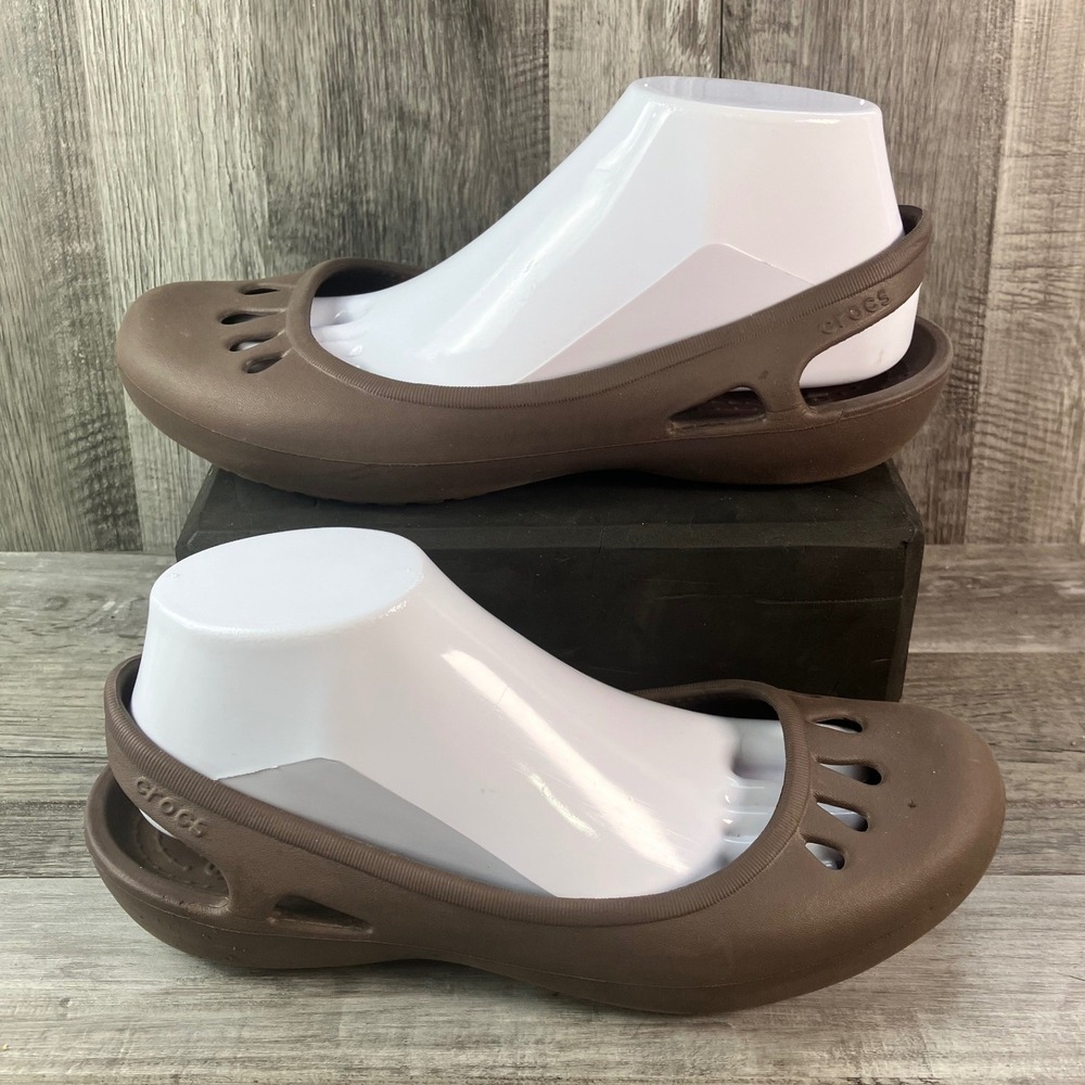 Crocs Kadee Ballerina Flats Womens 9 Chocolate Brown Slip On Comfort Shoes